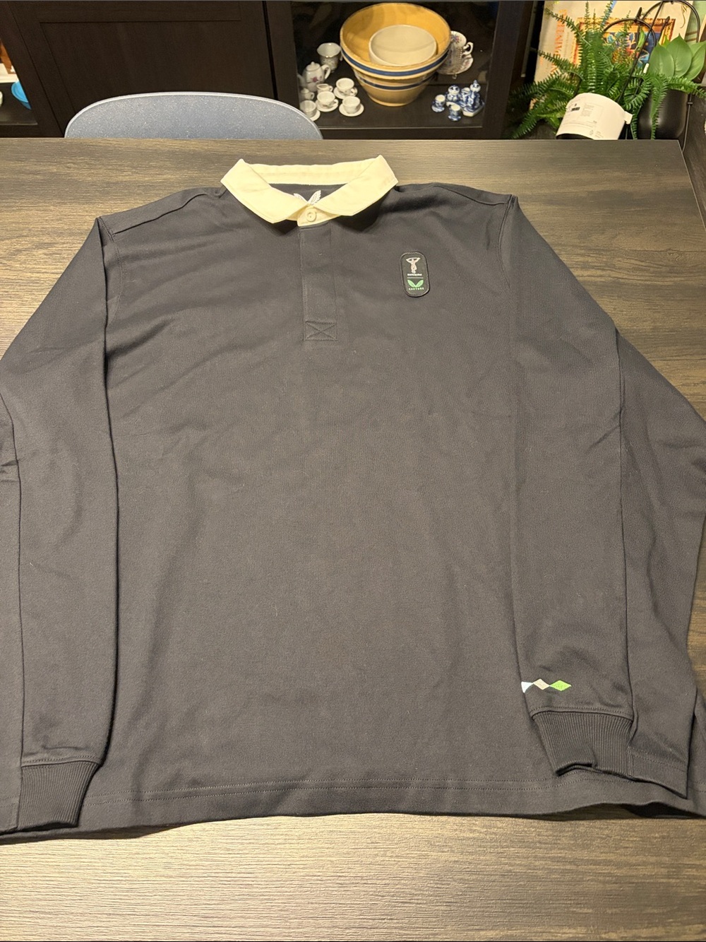 Castore Harlequins FC Rugby Long Sleeve Polo Shirt Jersey Mens 2XL XXL Black